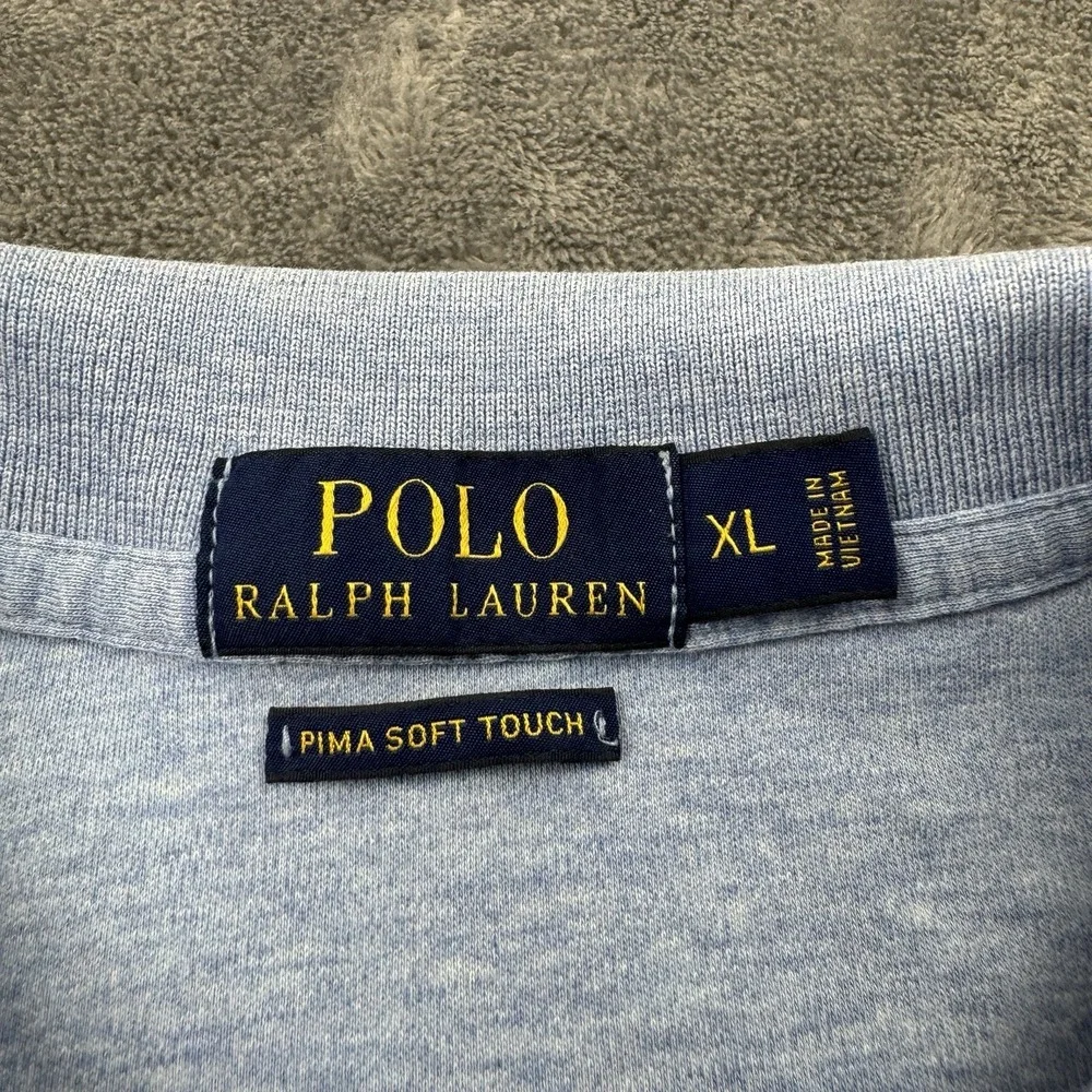 Polo Ralph Lauren Polo Shirt Mens XL Light Blue Pima Soft Touch Short Sleeve